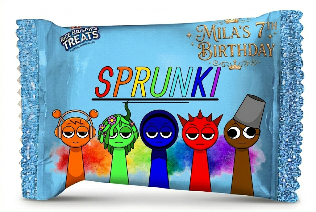 Personalized Rice Krispies Treat Wrappers | Custom Party Favors for Birthdays, Baby Showers, Weddings, Holidays & Special Events