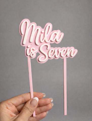 Cake Topper Personalized| 3D Layered Acrylic Script, Birthday Custom