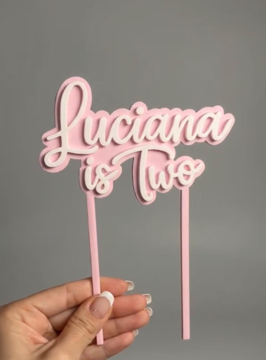 Cake Topper Personalized| 3D Layered Acrylic Script, Birthday Custom