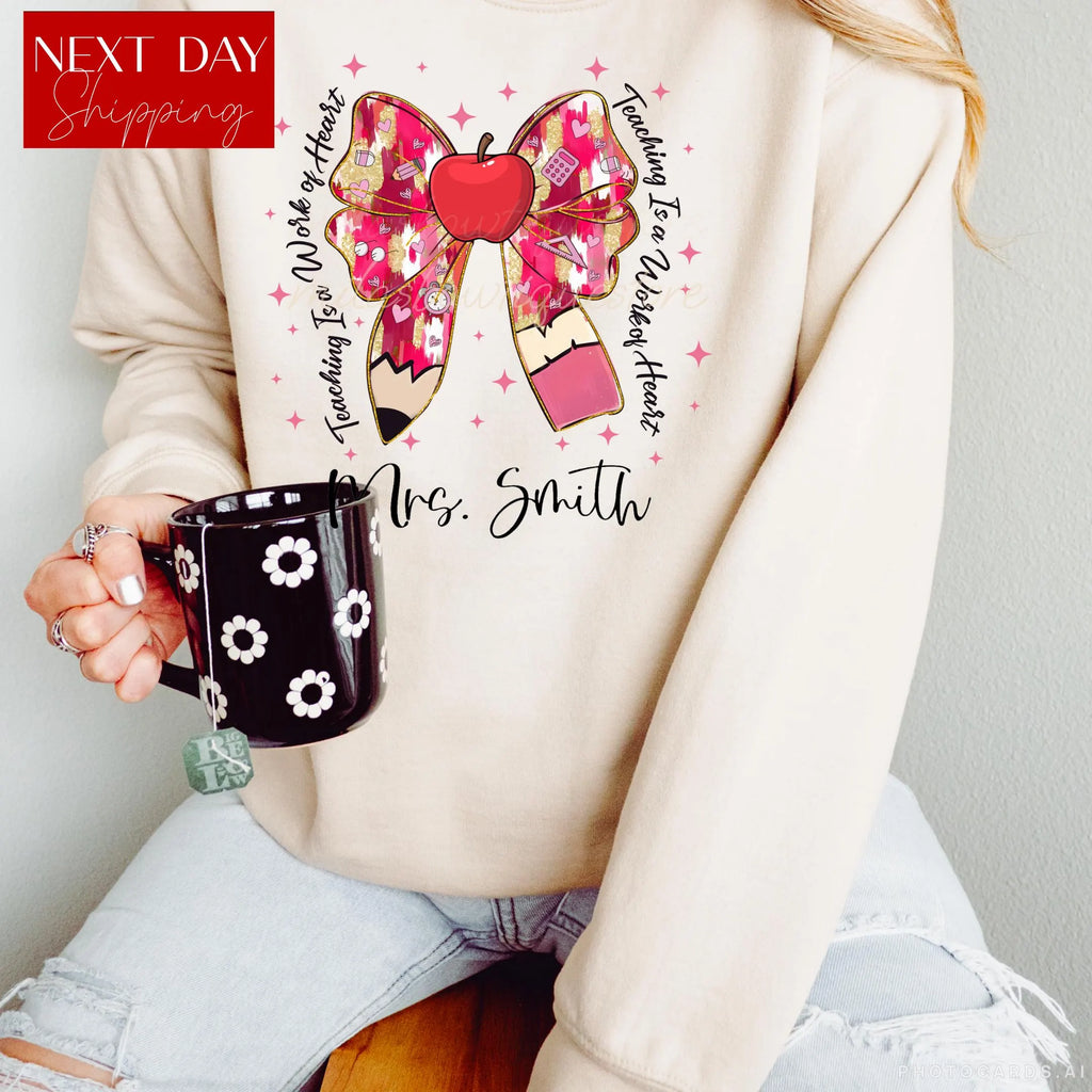 Teaching Is A Work Of Heart, Love Teacher Shirt