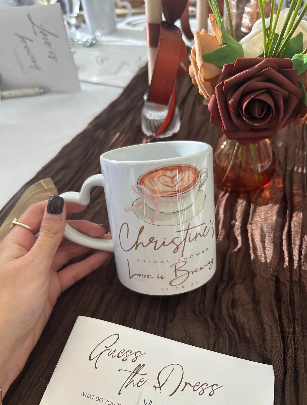 Personalized Bridal Shower Mug, Custom Wedding Favor