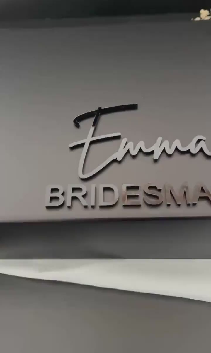LUXURY Personalized Magnetic Acrylic Layer Gift Box | Bridesmaid Proposal Box with Name with Ribbon Bow | Bridal Party Proposal Gift | Maid of Honor Bridesmaid Keepsake